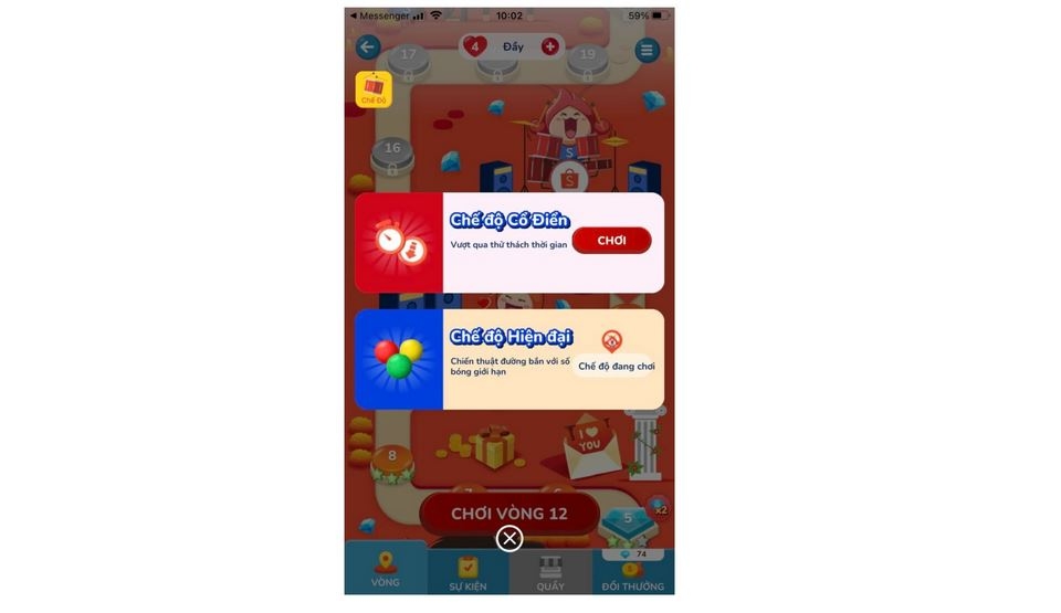 Chế độ chơi game bắn bóng Shopee