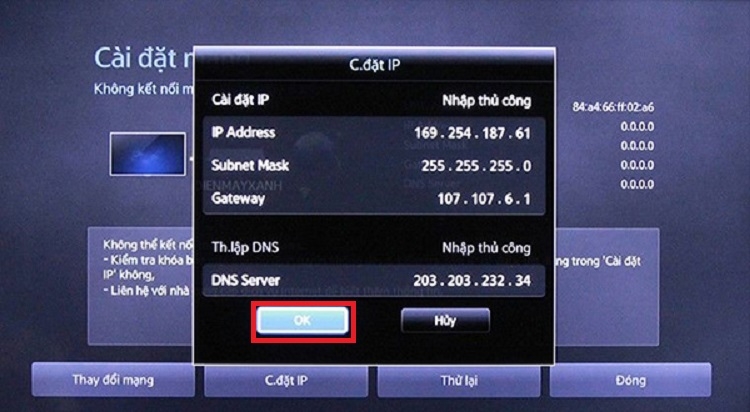 Tivi Sharp không kết nối được WiFi (Hình 3)