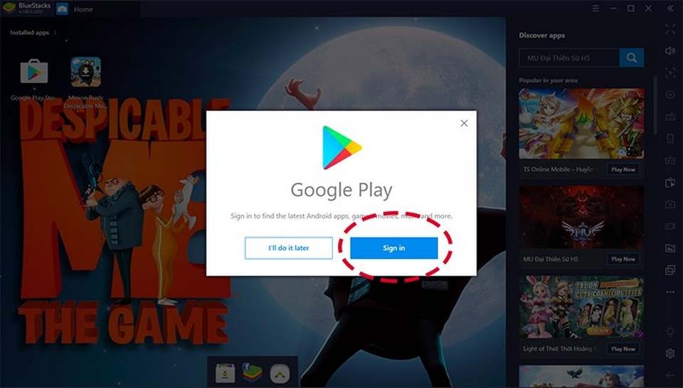 Tiếp tục chọn nội dung