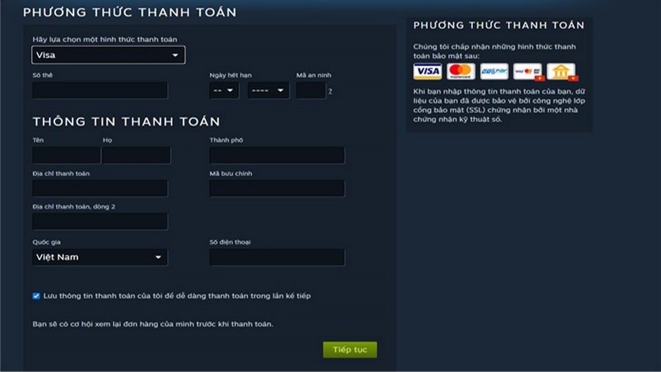 Cập nhật thanh toán hiệu quả