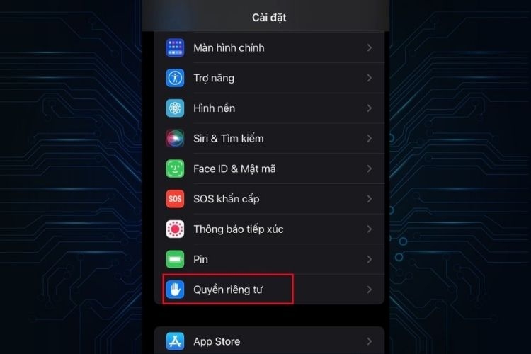 Truy cập vào cài đặt để mở phần cài đặt của hệ thống