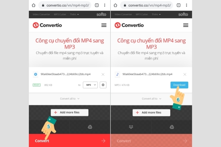 Bạn nhấn chọn Tải về để lưu file âm thanh
