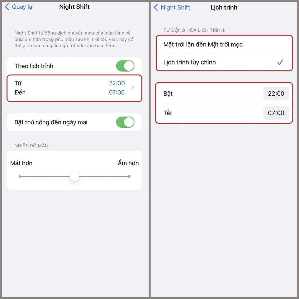 Chế độ bảo vệ mắt trên iPhone 6