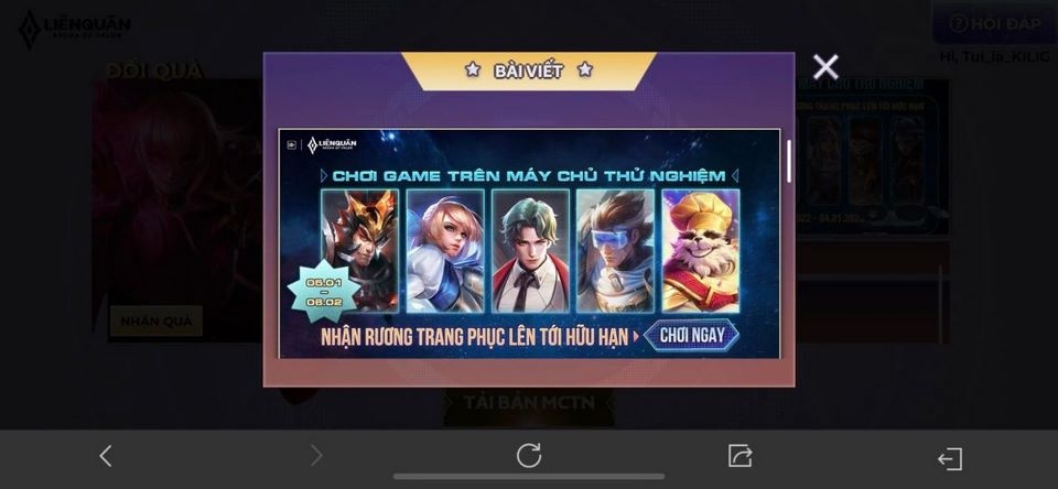 Đóng góp ý kiến phát triển game