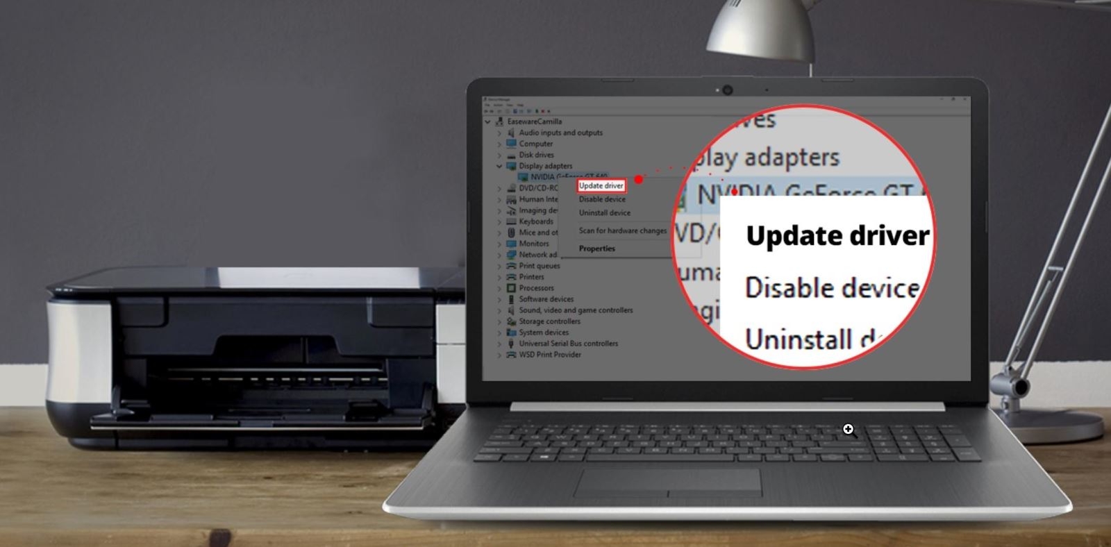 máy tính không nhận máy in Canon 2900 5