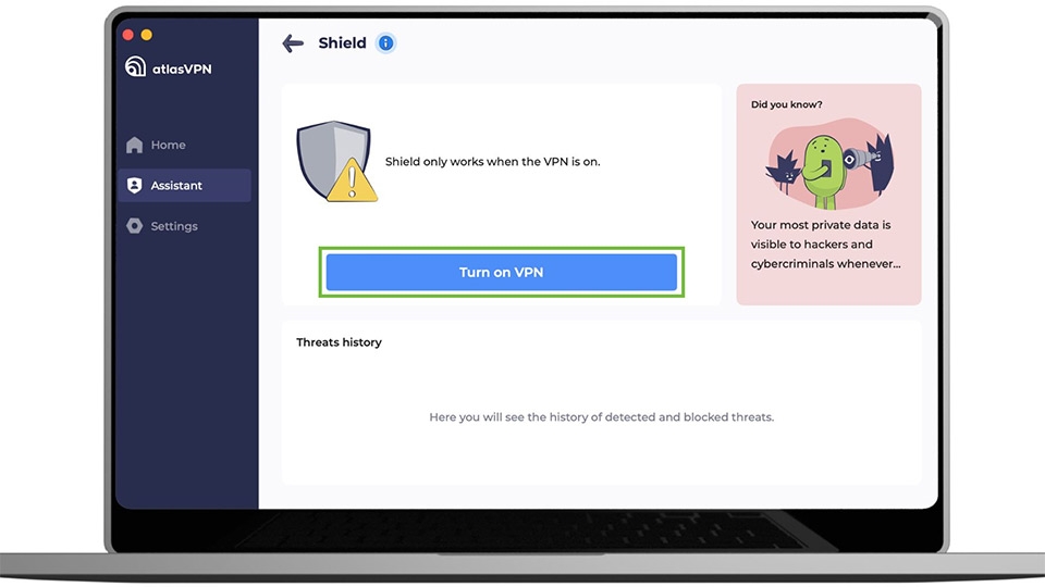 Ứng dụng Atlas VPN Shield