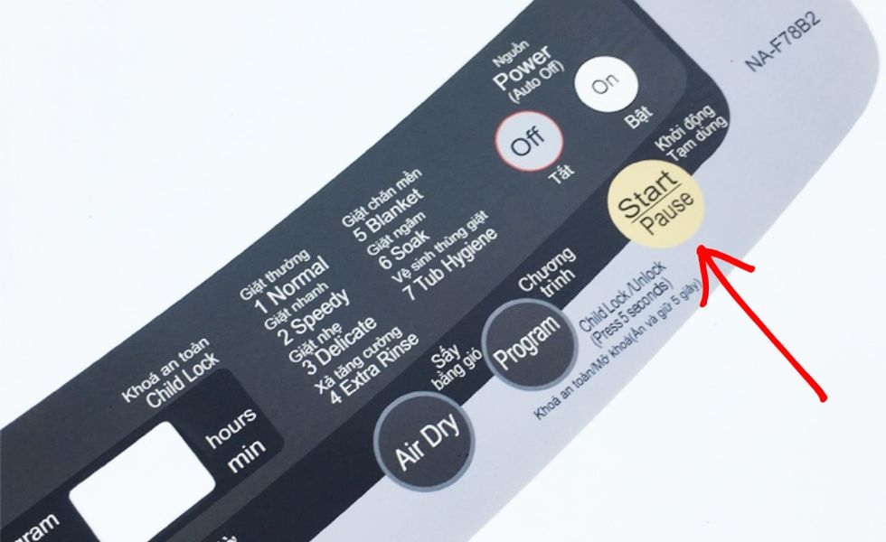 nút Start/Pause máy giặt Panasonic