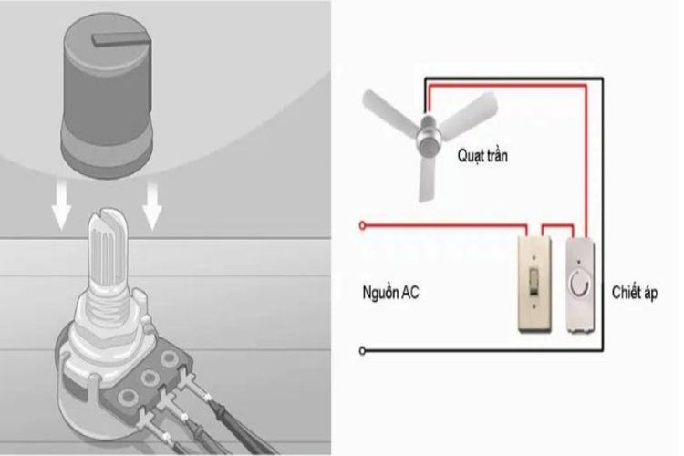 Chiết áp quạt trần dễ lắp đặt