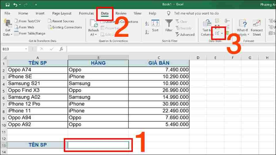 Ứng dụng các điều kiện tạo list
