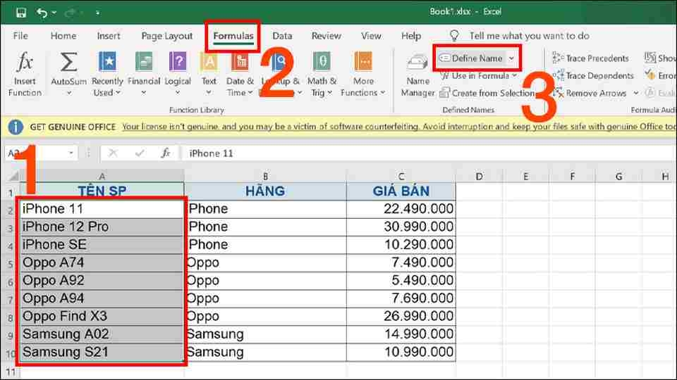 Lựa chọn các điều kiện ứng dụng