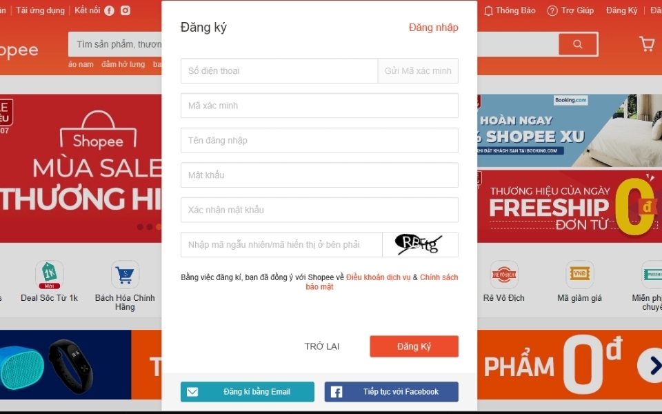 Dùng một tài khoản mới để sửa lỗi M11 Shopee