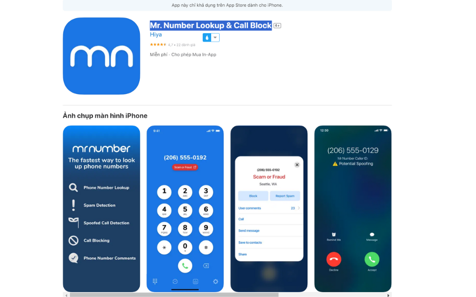 App Mr. Number Lookup & Call Block