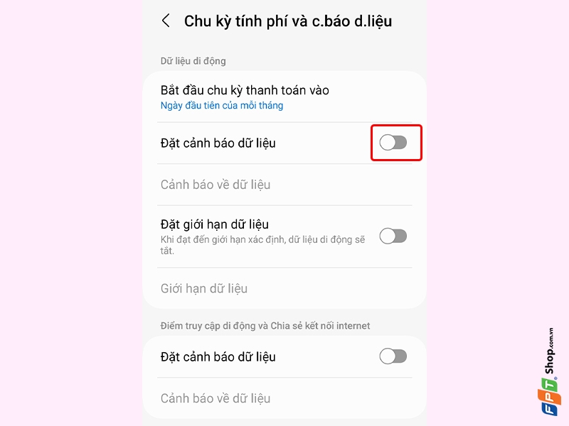 Tắt cảnh báo dữ liệu Samsung - hình 1