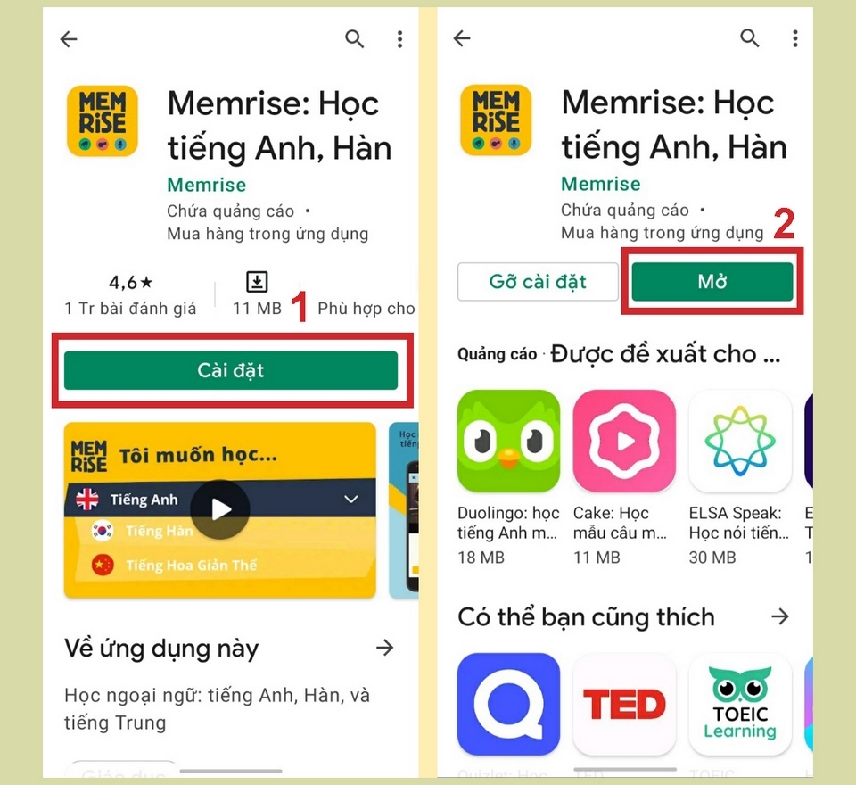 Memrise - App học tiếng Trung miễn phí