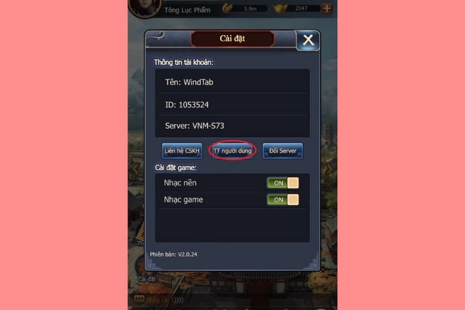 Điền các dữ liệu yêu cầu