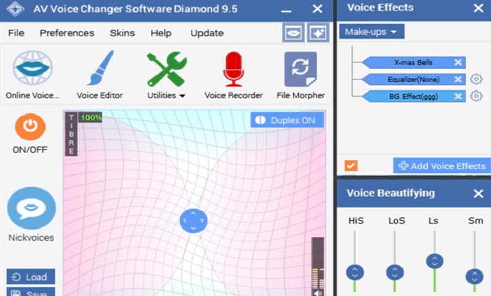 App chỉnh giọng hát AV Voice Changer Software Diamond trên PC.
