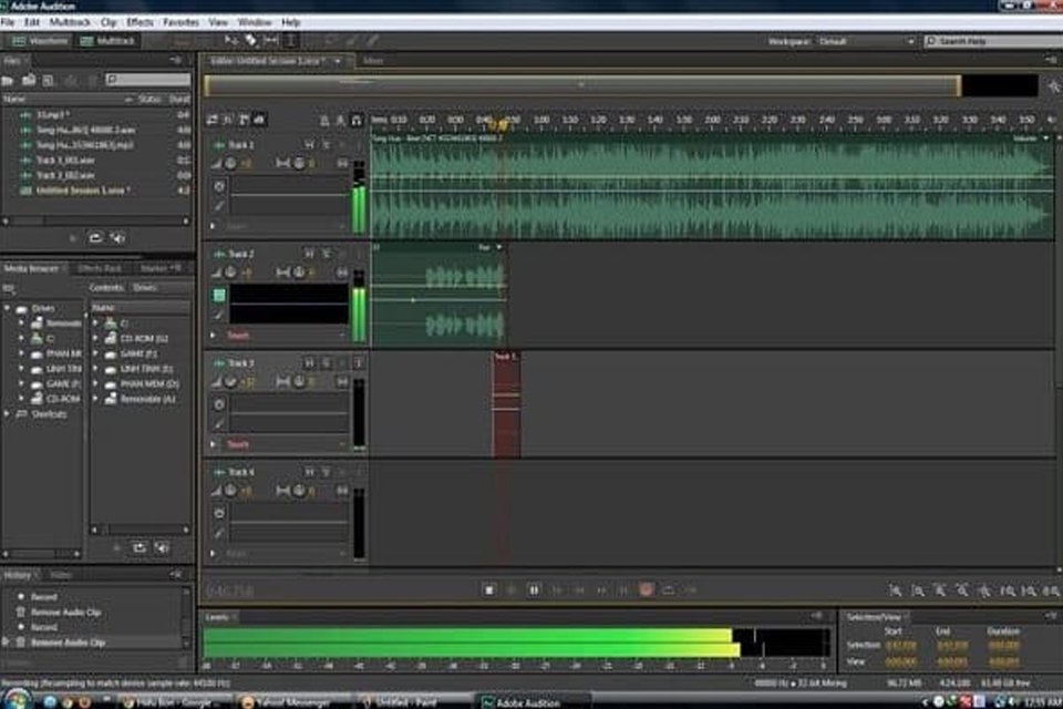 App chỉnh giọng hát trên máy tính Adobe Audition.