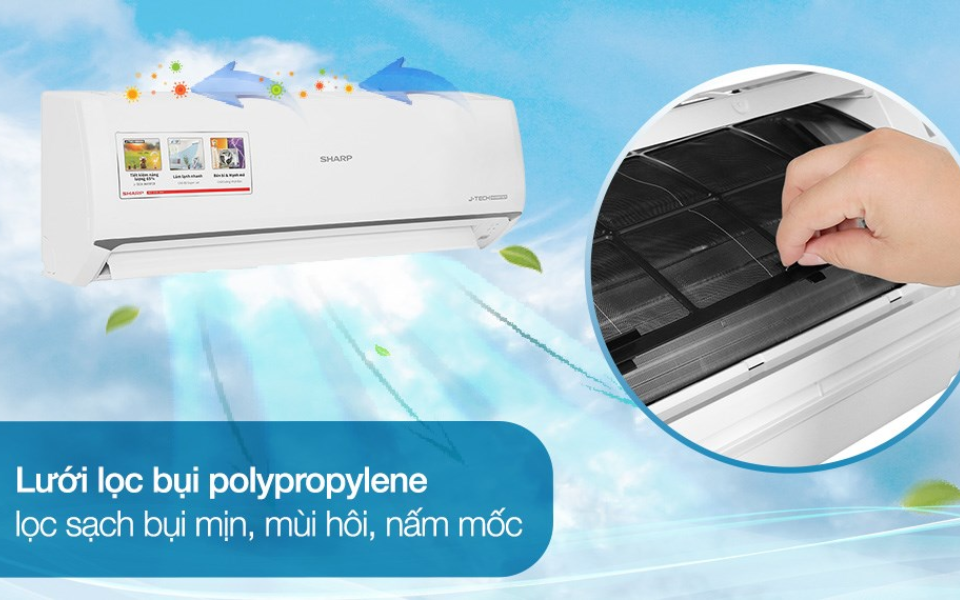 Máy lạnh Sharp Inverter 1HP tiết kiệm điện AH-X10ZEW