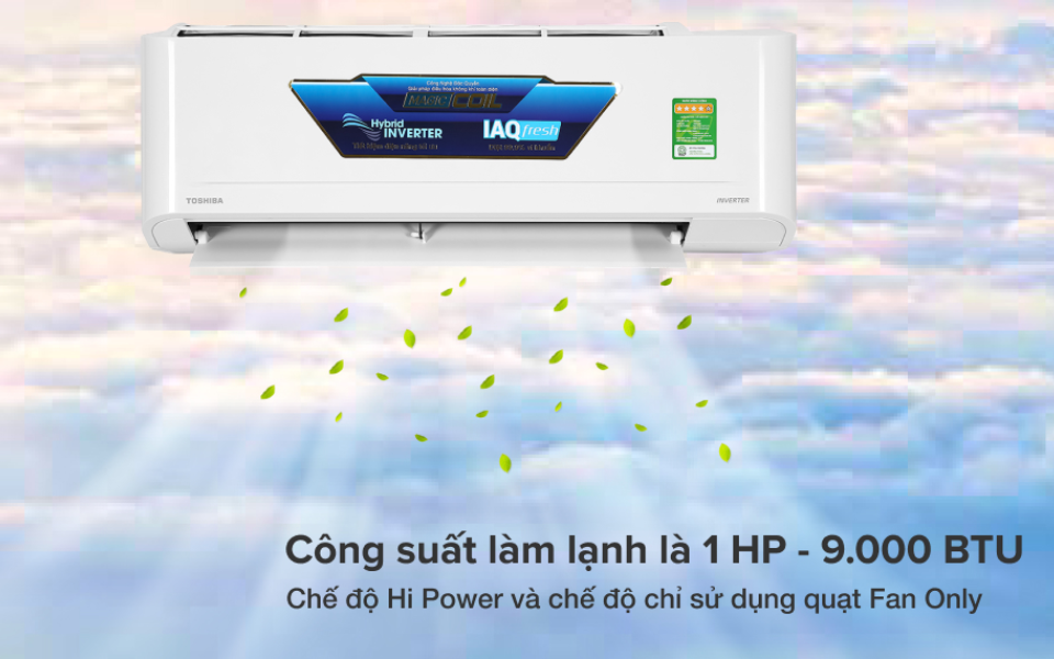 Máy lạnh Toshiba 1HP Inverter tiết kiệm điện RAS-H10C4KCVG-V