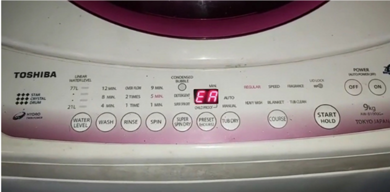 lỗi ea máy giặt toshiba 2