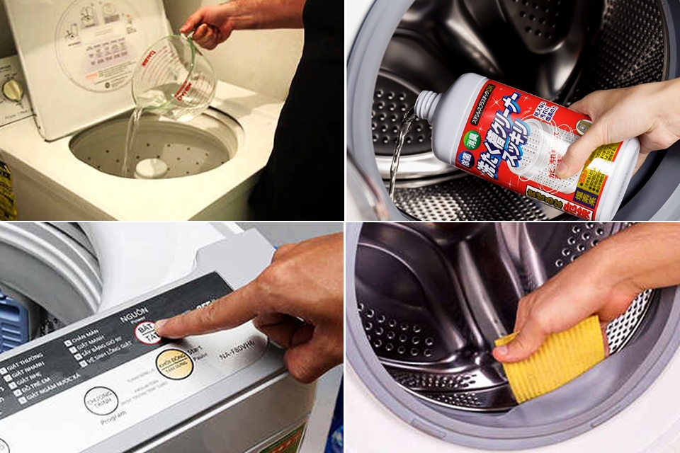 Vệ sinh máy giặt cửa trên.