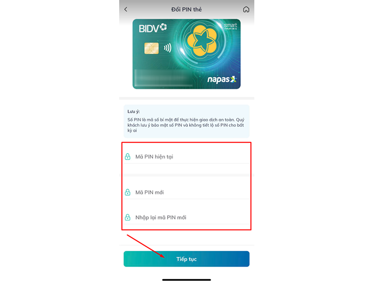 cách đổi mã PIN BIDV (hình 7)