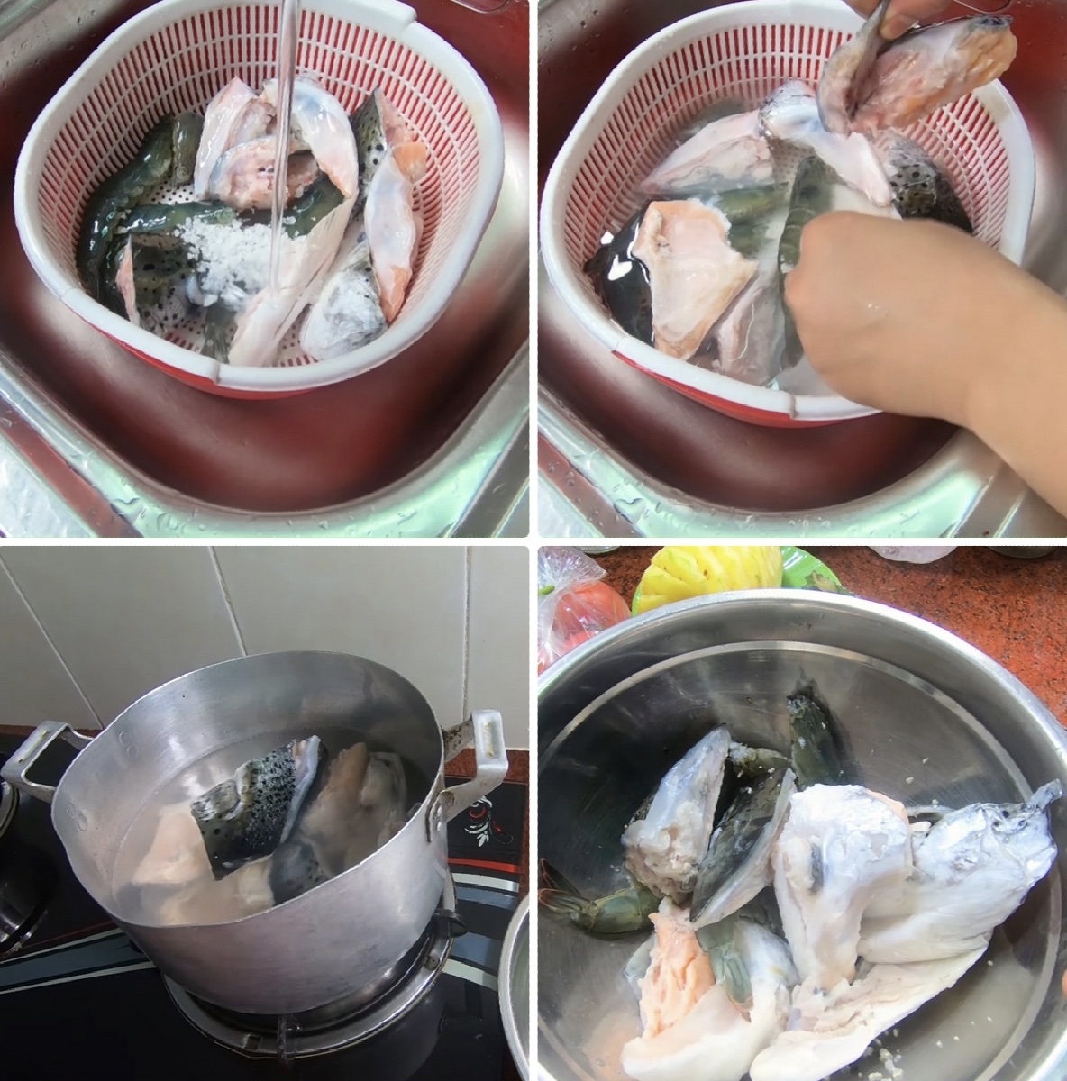 đầu cá hồi nấu canh chua - hình 2