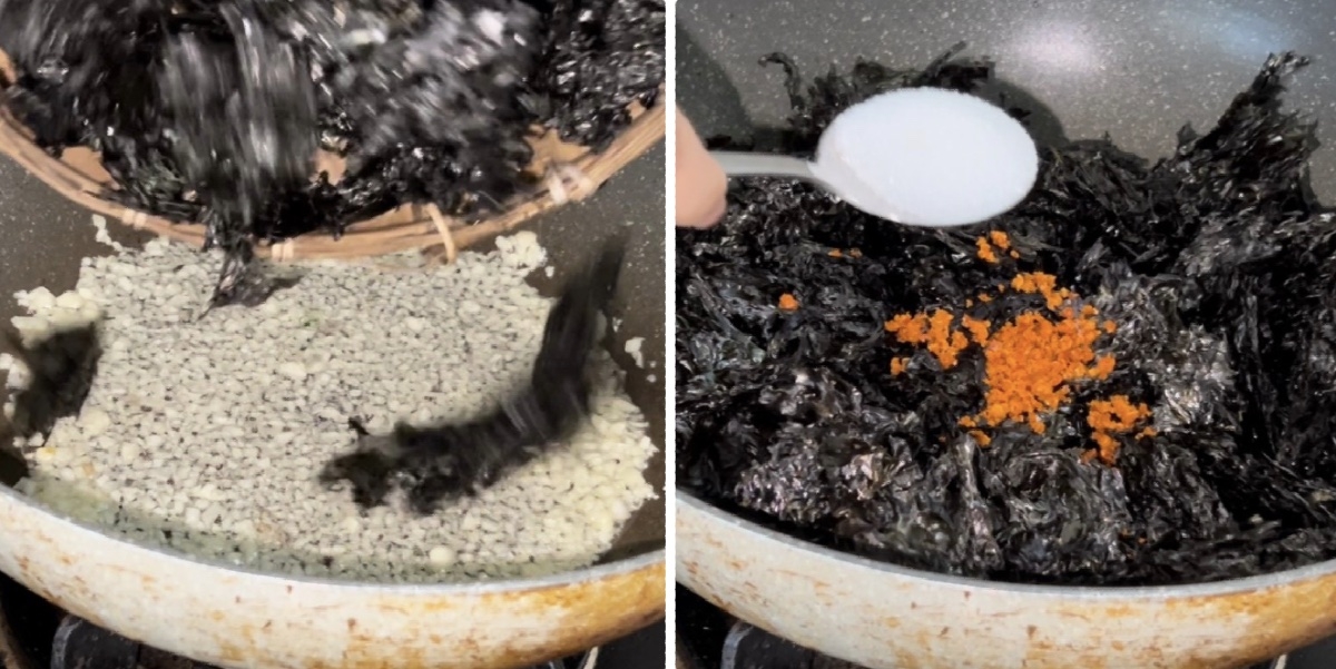 cách làm rong biển cháy tỏi - hình 8