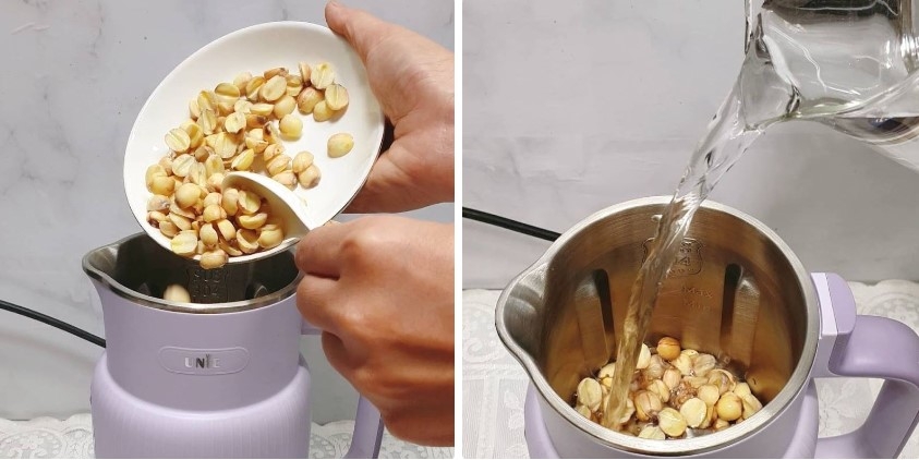 Cách nấu sữa hạt sen bằng máy - Ảnh 4