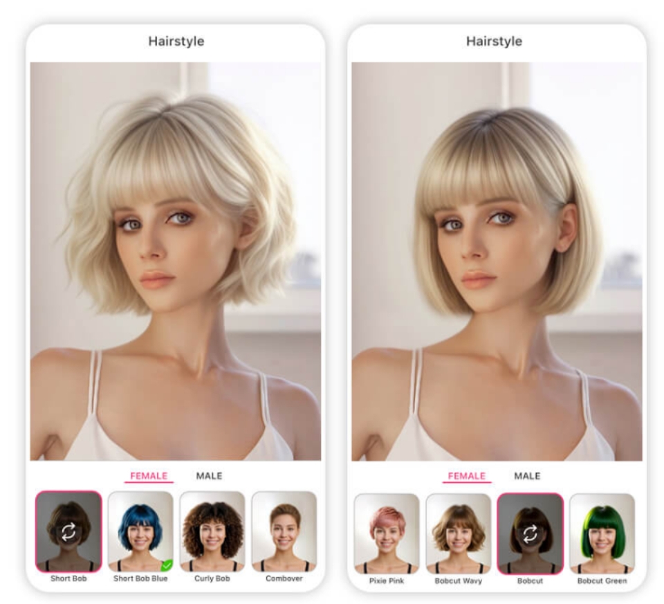Rất nhiều kiểu tóc để bạn thử với Try On Bangs & Wigs
