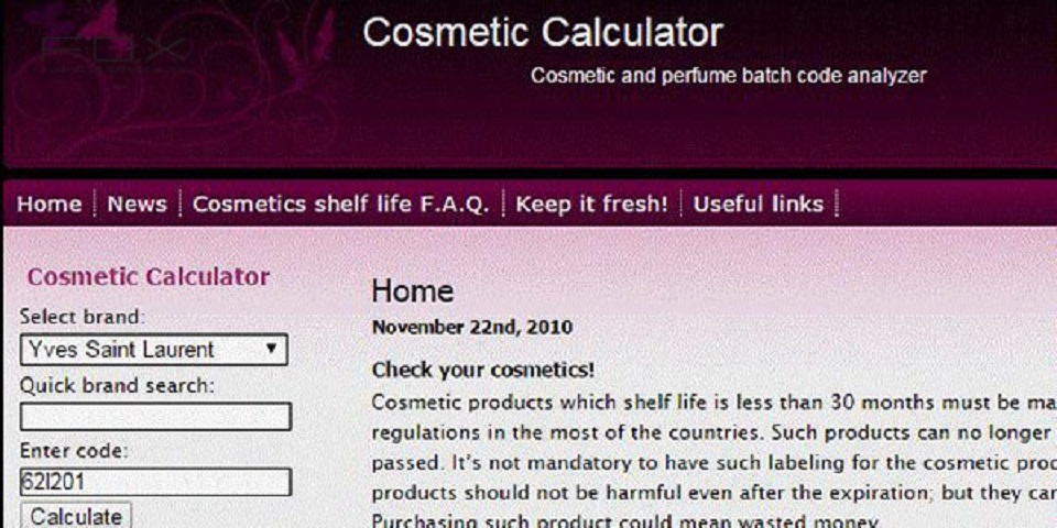 Giao diện sử dụng của phần mềm Check Cosmetic