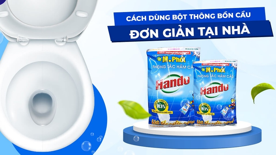 Thông bồn cầu bằng bột thông tắc