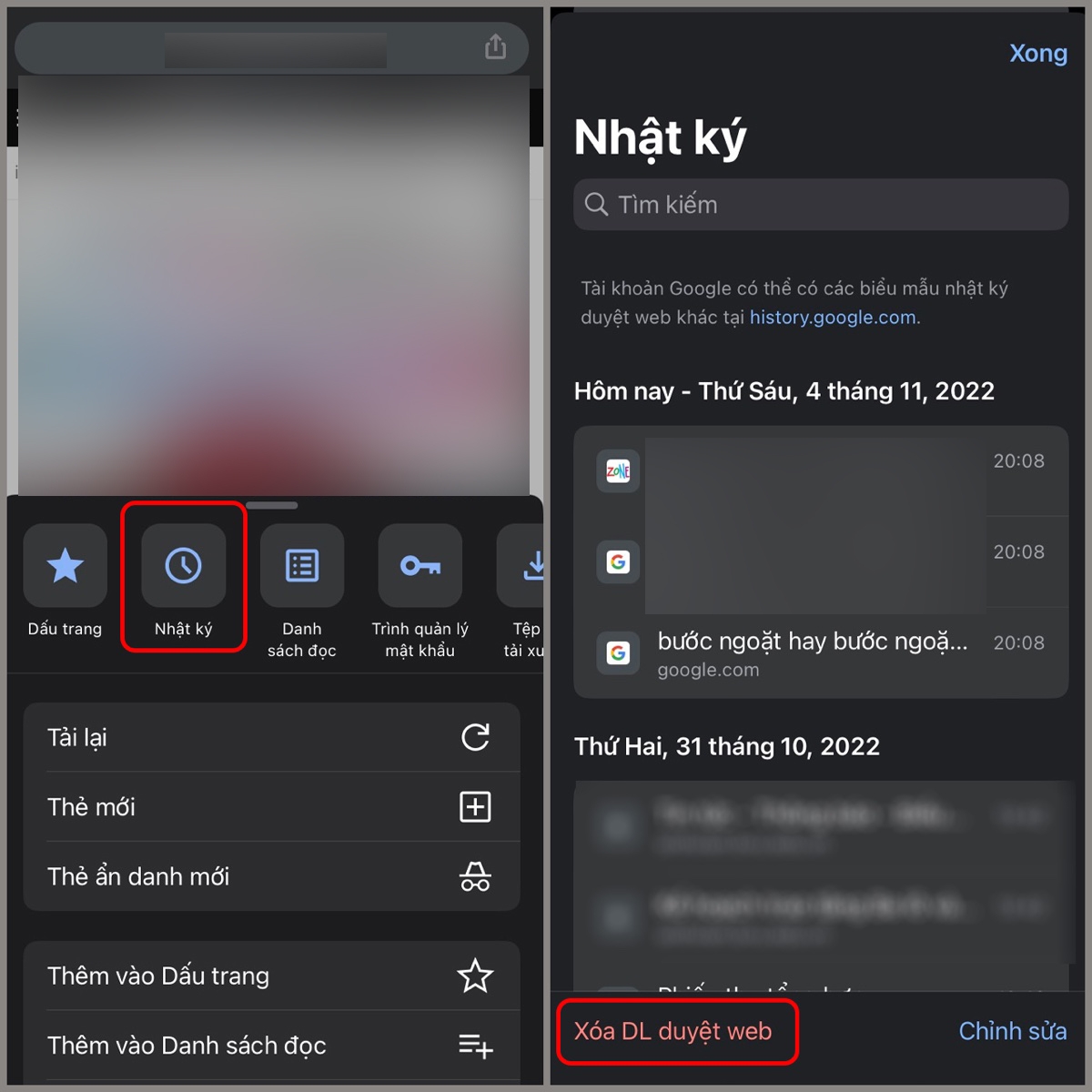 cách xóa lịch sử tìm kiếm trên Google iPhone - hình 2