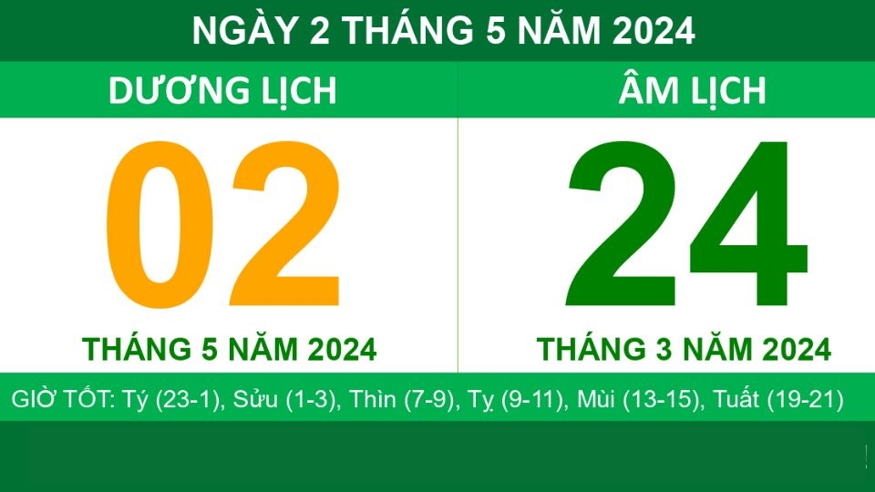 Những ngày tốt trong lịch âm tháng 5 2024