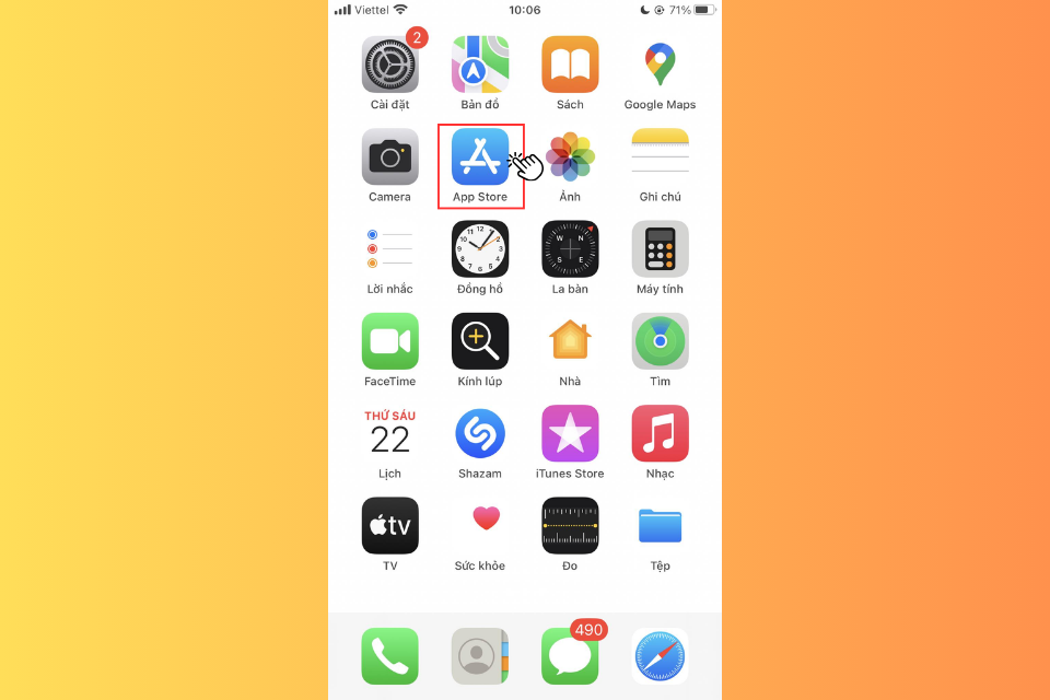 Nhấp vào ứng dụng App Store