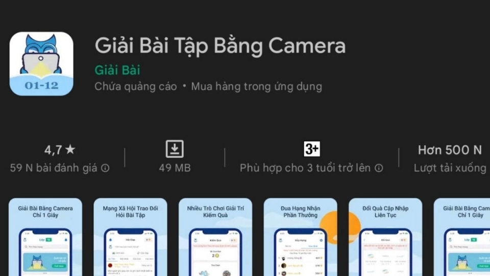 Giải bài tập bằng camera là một trong những ứng dụng phổ biến, dễ sử dụng nhất hiện nay
