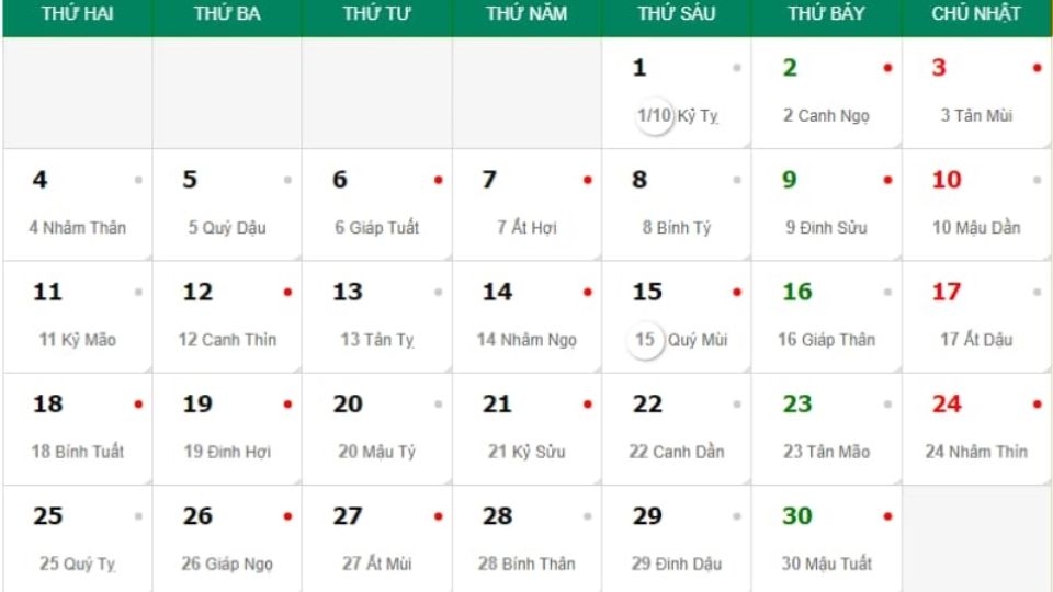 Tổng quan về lịch âm tháng 11 2024