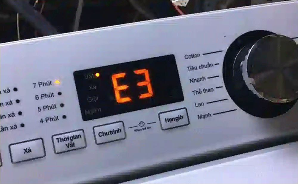 Sửa lỗi E3 máy giặt Toshiba