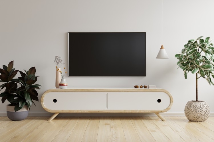 Kệ tivi có kích thước cân đối, phù hợp với không gian sống