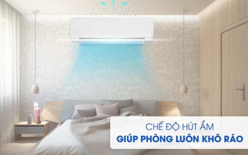 Chế độ hút ẩm điều hòa giúp phòng luôn khô ráo