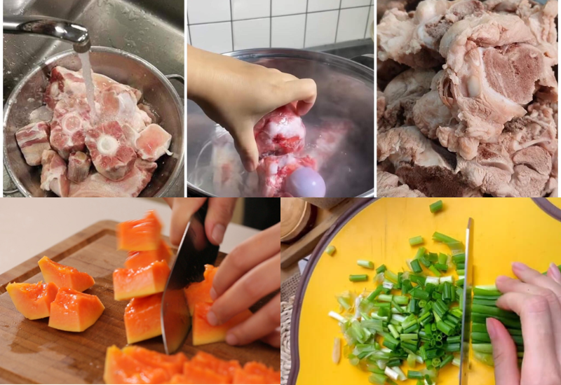 canh đu đủ hầm xương (ảnh 2)