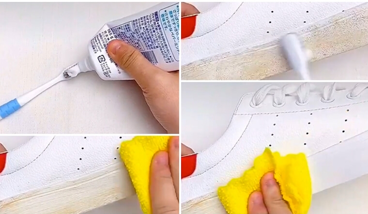 cách làm sạch giày da trắng 3