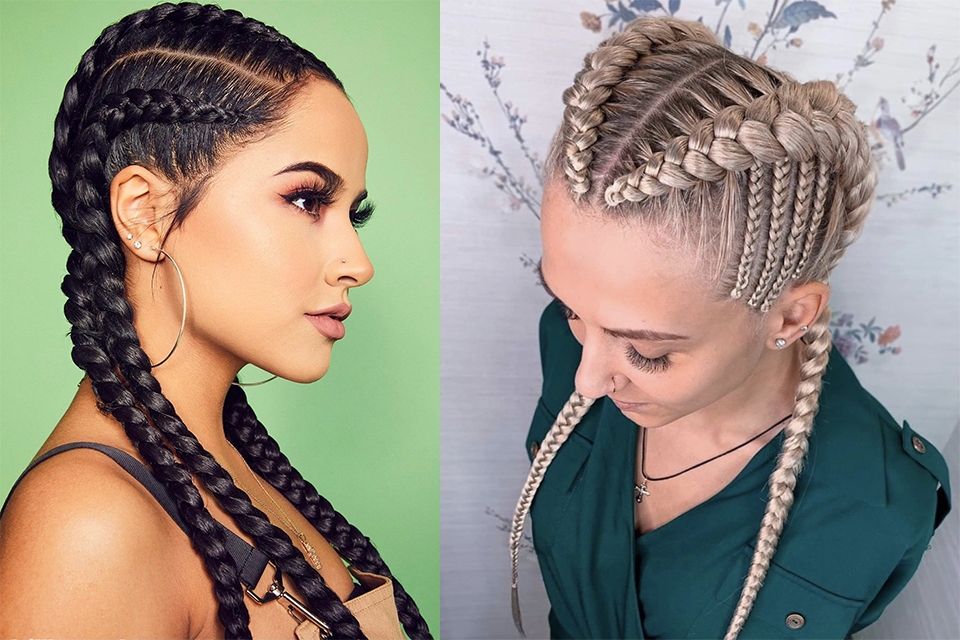 Thắt 2 bên Cornrow