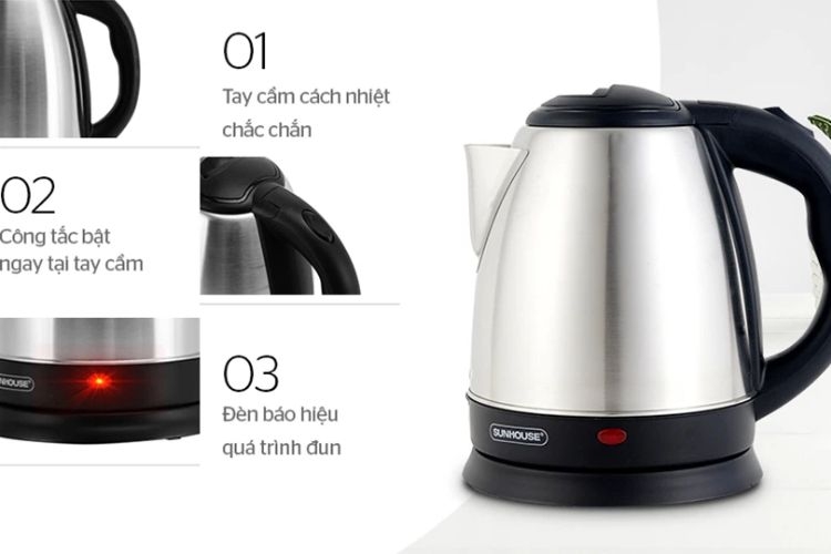 Bình đun siêu tốc Sunhouse 1.5 lít SHD1057