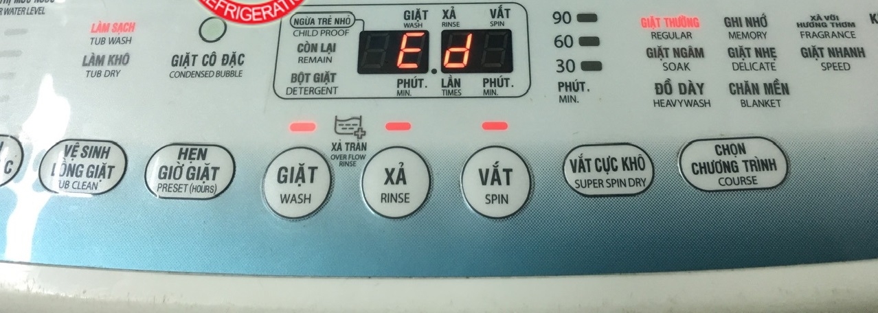 lỗi ed máy giặt toshiba - hình 1