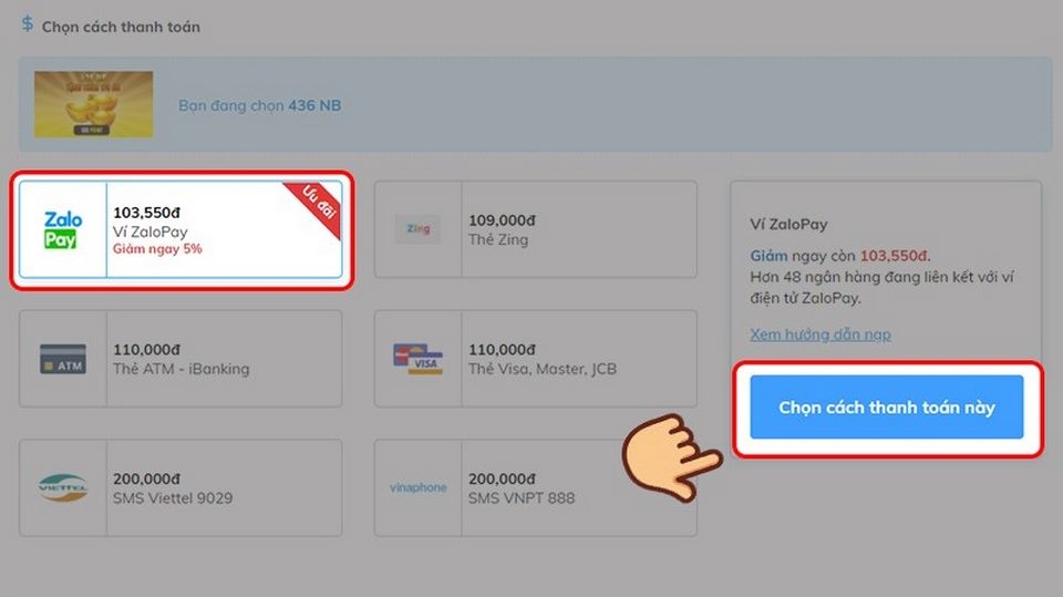 Các loại ví nạp tiền tiện lợi
