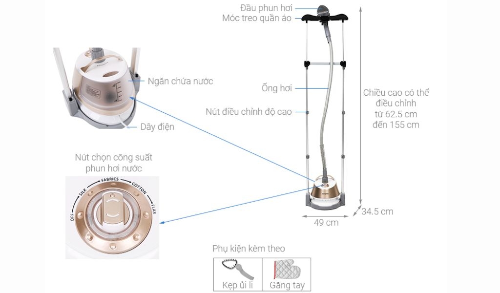 Bàn ủi hơi nước đứng tốt nhất 2024 nhỏ gọn, làm phẳng quần áo nhanh, linh hoạt khi dùng 6