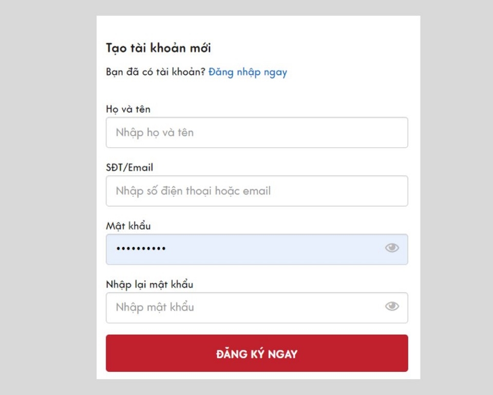 Giao diện đăng ký tài khoản Viettel Post