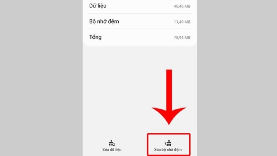 Thao tác xóa bộ nhớ đệm máy tính bảng
