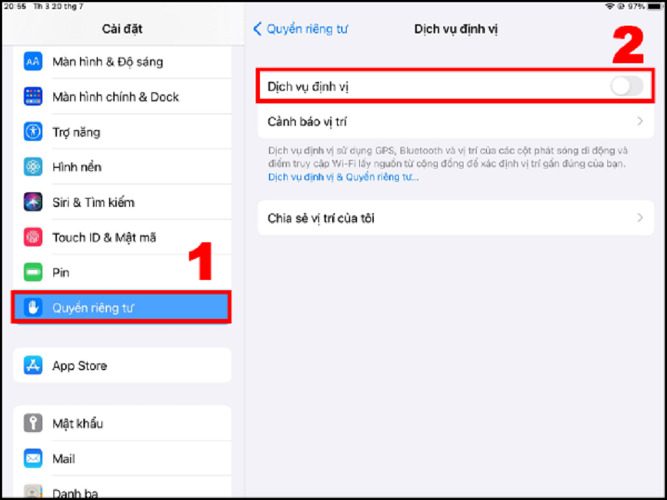 Cách đơn giản để tắt định vị GPS trên máy tính bảng